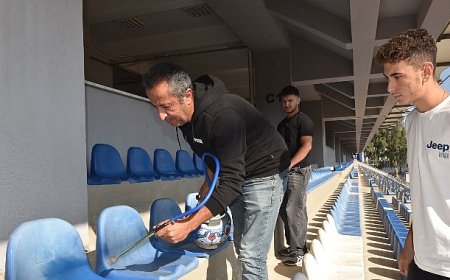 EÜ Bayındır Meslek Yüksekokulu öğrencileri 20 Mayıs Stadını yeni sezona hazırladı