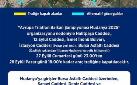 Bursa Mudanya’da 28 Eylül’de trafiğe dikkat!
