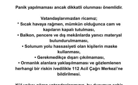 Bursa Büyükşehir’den ‘kül yağışı’ uyarısı!