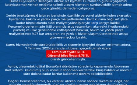 Bursa’da ulaşıma zam! Abonman kart sistemi de kaldırıldı!