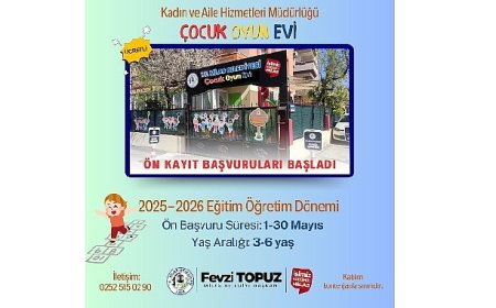 Milas Belediyesi Çocuk Oyun Evi’ne Ön Kayıt Başvuruları Mayıs Ayı’nda Başlayacak