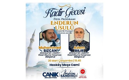 Canik Belediyesi’nden Kadir Gecesi Özel Programı