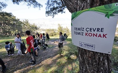 Konak’ta el ele orman temizliği: 2 saatte 750 poşet çöp toplandı