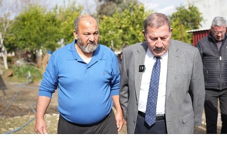Başkan Fevzi Topuz’dan Evi Yanan Aileye Konteyner ve Ev Tadilatı Sözü