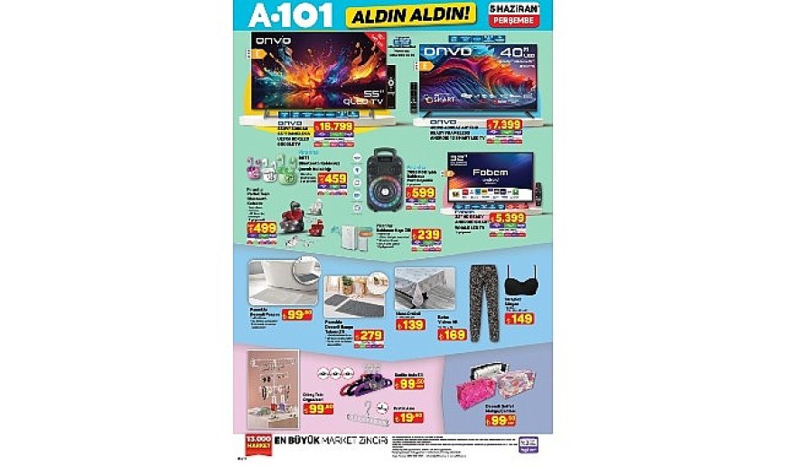 5 Haziran’da A101’de Motosikletten Ev Aletlerine Öne Çıkan Ürünler