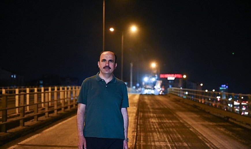 Başkan Altay Koyuncu Köprülü Kavşağı’nda Gece Devam Eden Asfalt Çalışmalarını İnceledi