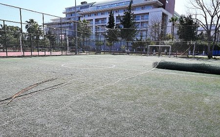 Günübirlik alandaki halı saha yenileniyor