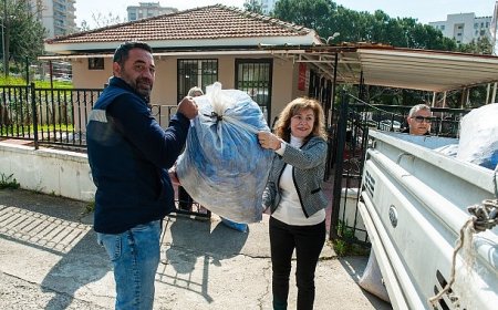 Aliağa’dan Karşıyaka’ya iyilik köprüsü:   “Mavi Kapak” kampanyasına 200 kilogramlık destek