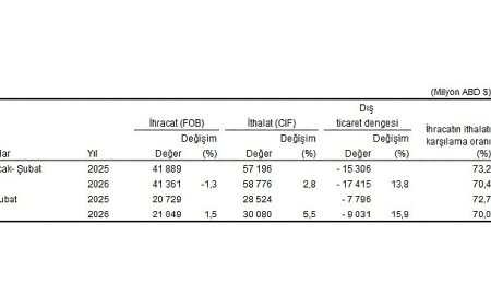 Dış Ticaret İstatistikleri, Şubat 2026