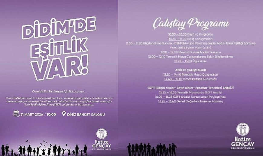 Didim'de Eşitlik Var, Didim Belediyesi Yerel Eşitlik Eylem Planı (YEEP) çalıştayı düzenleniyor