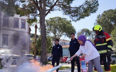 Olası yangınlara karşı tatbikat…